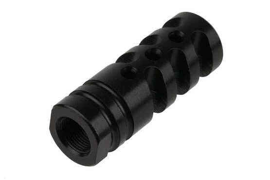 This radical AR-15 muzzle device has multiple ports for reducing muzzle rise
